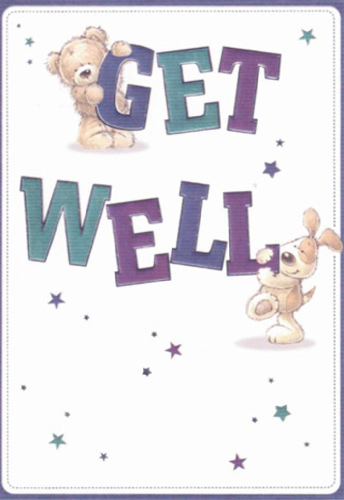 Among the vibrant traditions of Chinatown, this get well card stands as a radiant celebration of encouragement and joy, its artistry reminiscent of the careful way we prepare healing bouquets for cherished clients along Gerrard Street. The illustration glows with a gentle innocence: a cheerful teddy bear, rendered with textured strokes that nearly emit softness, shares the scene with a lively, long-eared puppy whose fur invites an imaginary touch. The two friends interact playfully with bright, oversized letters-"Get Well"-their forms painted in deep, festive purples and calming teal blues that call to mind the serene hues often seen in New Year decorations and local shopfronts. All around, delicate starbursts seem to float like sweet wishes carried on the evening breeze, bridging the energy of the city with the comfort of home. The pure white background brings clarity and a healthful calm, echoing the sense of cleanliness and renewal found in a fresh bouquet or an immaculately set table at a favourite Chinatown restaurant. Every element of the design, from the confident typography to the expressive eyes of the characters, radiates heartfelt care-much like the personal attention we provide at Flower Delivery Chinatown, arranging stems to encourage and comfort loved ones on the mend. The overall mood is uplifting and joyful, embodying the spirit of community, positivity, and deep-rooted support unique to Chinatown, making it an ideal companion to a thoughtful recovery bouquet.